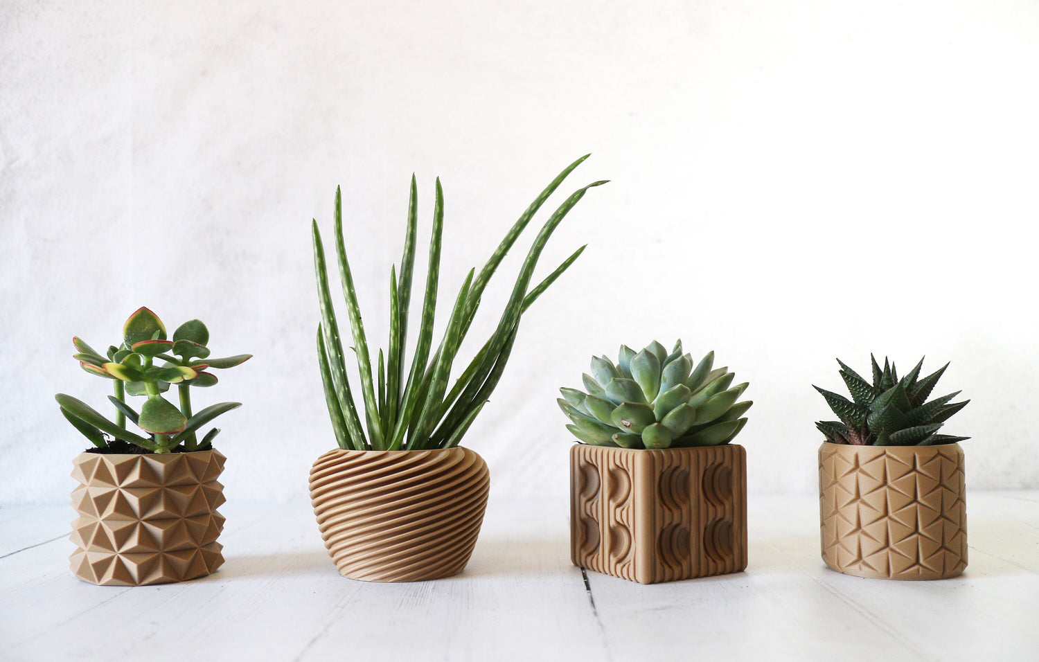 3d print wood plant pot (4pcs), 3-4 inch small plant pot or large plant pot, succulent pot, plant pot indoor indoor planter – Esomesh